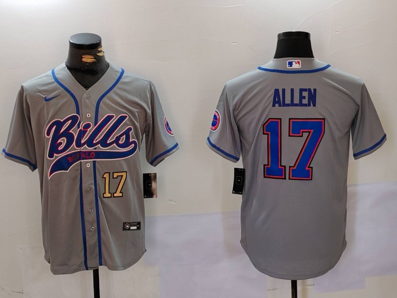 Men Buffalo Bills #17 Allen Grey Joint Name 2024 Nike Limited NFL Jersey style 9121